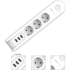 Polosmart Mp09 3'lü Soket 2 metre 3'lü USB Kablolu Çiftli 2500 J Akım Korumalı Priz