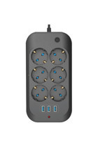 FullTech Ftr-11 6'lı Soket 2 metre 3'lü USB Kablolu Çiftli Akım Korumalı Priz