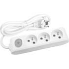 Viko 3500 W Kalın Topraklı Anahtarlı 3'lü 10 m Uzatma Kablolu Priz Beyaz