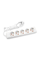 Vi̇ko Multi-Let 3500 W Kalın Topraklı 5'li 1 m Uzatma Kablolu Priz Beyaz