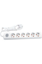 Vi̇ko Multi-Let 3500 W Kalın Topraklı Anahtarlı 6'lı 2 m Uzatma Kablolu Priz Beyaz
