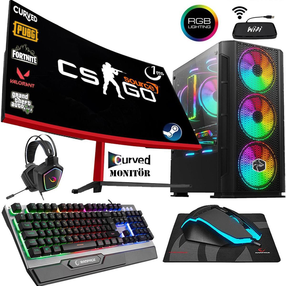 Zeiron SP49 Harici GeForce GTX 1050 Ti Intel Core i5 10400F 16 GB Ram 500 GB HDD + 1 TB SSD Tower FreeDos 23.8 inç Monitörlü Masaüstü Bilgisayar