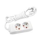 Vi̇ko Multi-Let 3500 W Kalın Topraklı 2'li 5 m Uzatma Kablolu Priz Beyaz