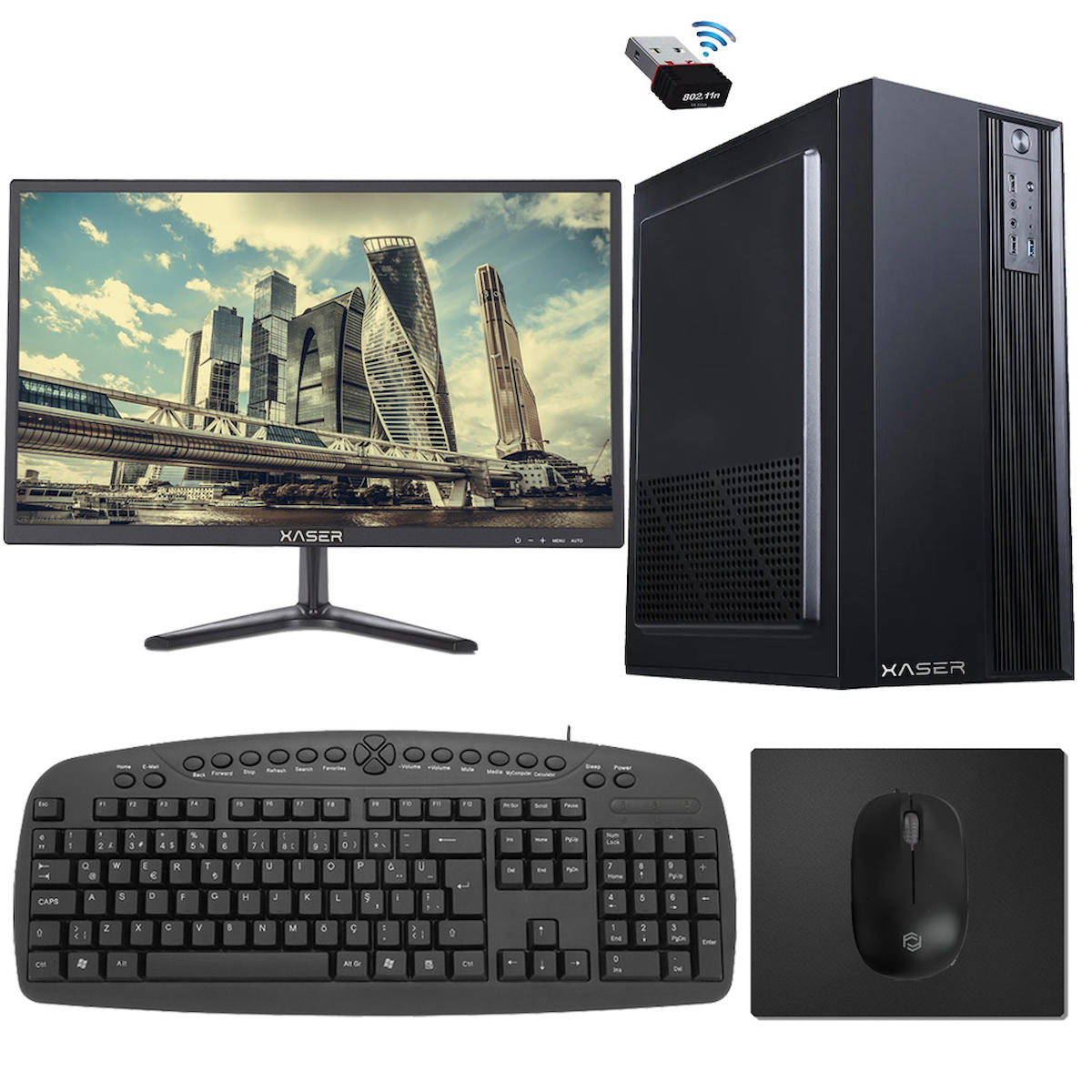 Xaser XSR176 Dahili Intel HD Graphics 4600 Intel Core i7 4770 8 GB Ram DDR3 128 GB SSD Tower FreeDos Masaüstü Bilgisayar