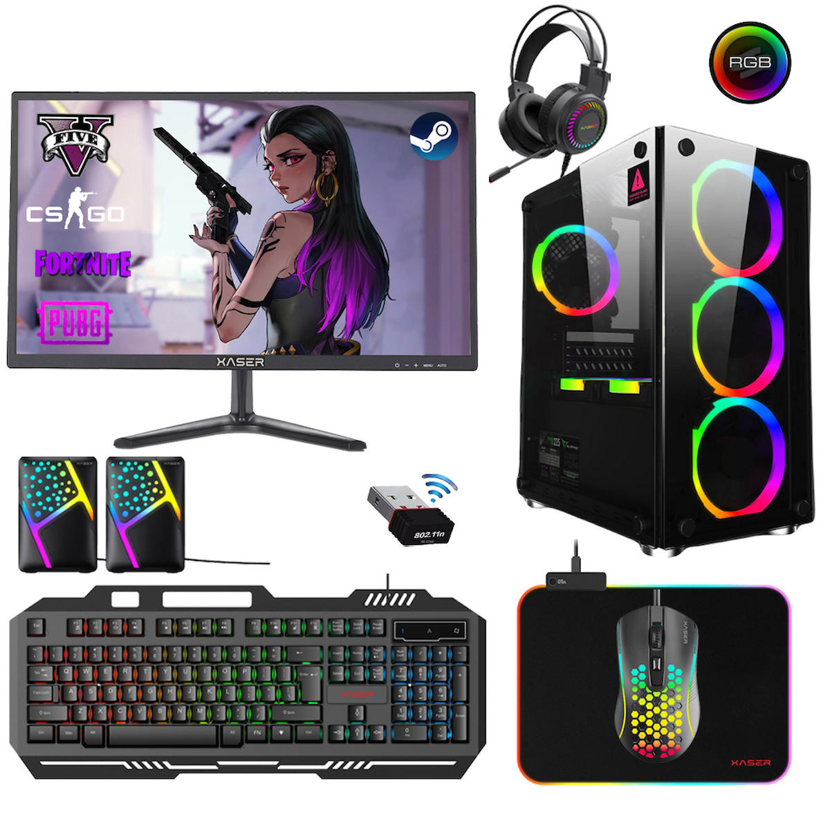 Xaser XSR201 Harici Radeon RX 550 Intel Core i5 3470 8 GB Ram DDR3 256 GB SSD Tower FreeDos Masaüstü Bilgisayar