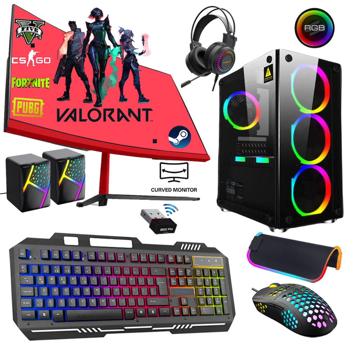 Xaser XSR206 Harici Radeon RX 550 Intel Core i5 3470 16 GB Ram DDR3 512 GB SSD Tower FreeDos Masaüstü Bilgisayar