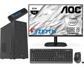 Zetta Expert MZET103098117 Harici GeForce RTX 3060 Ti Intel Core i9 13900 8 GB Ram DDR4 256 GB SSD Tower Windows 11 Pro 23.8 inç Monitörlü Masaüstü Bilgisayar + USB Bellek