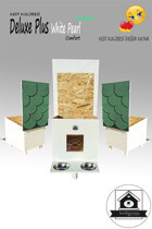 Deluxe White Pearl Greenroof Dikdörtgen Su Geçirmez Dış Mekan Kedi Evi Beyaz-Yeşil