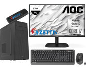 Zetta Expert MZET163078101 Harici GeForce RTX 3060 Ti Intel Core i7 13700 8 GB Ram DDR4 256 GB SSD Tower FreeDos 23.8 inç Monitörlü Masaüstü Bilgisayar + USB Bellek