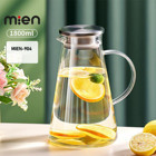 Mien Isıya Dayanıklı Metal Kapaklı Borosilikat Gövdeli Sürahi 1.8 lt