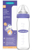 Lansinoh 77150 Cam Antikolik Yavaş Akışlı 3+ Ay Mor Damaklı Biberon Seti 240 ml