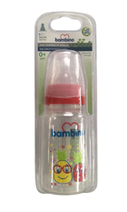 Bambino B026 Polipropilen Yavaş Akışlı 0-6 Ay Desenli Kırmızı Damaklı Biberon Seti 150 ml