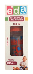 Eda Baby Kod:630 Polipropilen Yenidoğan Yavaş Akışlı 0-2 Ay Desenli Kırmızı Damaklı Biberon Seti 150 ml