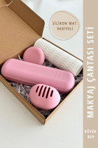 Mama Stuff Pembe Silikon Büyük Boy Seyahat Makyaj Çantası