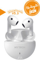 Hytech Android & iOS Uyumlu Su Geçirmez Tek Mikrofonlu 5.3 Silikonsuz Gürültü Önleyicili Kablosuz Kulak İçi Bluetooth Kulaklık Beyaz