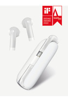 Linktech Android-iOS-Mac-Windows Uyumlu 5.1 Silikonsuz Kablosuz Kulak İçi Bluetooth Kulaklık Beyaz