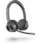 Poly Voyager 4320 UC Android & iOS Uyumlu Çift Mikrofonlu 5.2 Silikonlu Gürültü Önleyicili Kablolu-Kablosuz Kulak Üstü Bluetooth Kulaklık Siyah