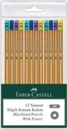 Faber-Castell Natural 12'li Silgili Siyah HB Kurşun Kalem Seti
