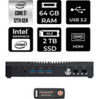Asus PL64 PL64P349 Dahili Intel Iris Xe Graphics Intel Core i7 1255U 64 GB 2 TB FreeDos Mini Pc + Per4 USB Flash Bellek