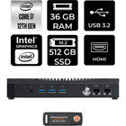 Asus PL64 PL64P332 Dahili Intel Iris Xe Graphics Intel Core i7 1255U 36 GB 512 GB FreeDos Mini Pc + Per4 USB Flash Bellek