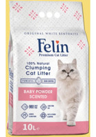 Felin Bebek Pudrası Kokulu Topaklanan İnce Taneli Bentonit Kedi Kumu 10 lt