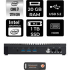 Asus PL64 PL64P318 Dahili Intel Iris Xe Graphics Intel Core i7 1255U 20 GB 1 TB FreeDos Mini Pc + Per4 USB Flash Bellek