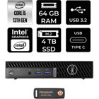 Dell Optiplex 7010MFF N002O7010MFFP350 Dahili Intel UHD Graphics Intel Core i5 13500T 64 GB 4 TB FreeDos Mini Pc + Per4 USB Flash Bellek