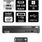Lenovo ThinkCentre 50Q Gen 4 12LN0048TRP393 Dahili Intel UHD Graphics Intel Core i5 13420H 48 GB 1 TB Windows 11 Home Mini Pc + Per4 USB Flash Bellek