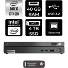 Lenovo ThinkCentre 50Q Gen 4 12LN0048TRP340 Dahili Intel UHD Graphics Intel Core i5 13420H 40 GB 4 TB FreeDos Mini Pc + Per4 USB Flash Bellek