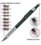 Faber-Castell Vario Silgili Metal Metalik Yeşil 0.5 mm Versatil Kalem