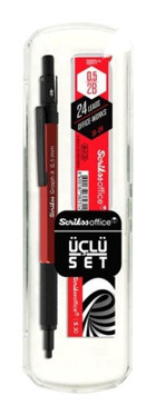 Scrikss Graph-X Silgili Metal Metalik Kırmızı 0.5 mm Versatil Kalem