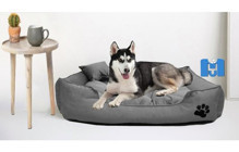 Mavi Vitrin Ultrasoft Yıkanabilir Büyük Irk İç Mekan Köpek Yatağı Gri