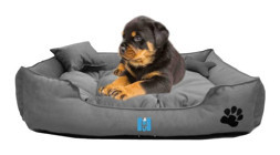 Mavi Vitrin Ultrasoft Yıkanabilir Küçük Irk İç Mekan Köpek Yatağı Gri