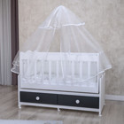 Garaj Home Elegant Mdf Gövdeli 30 kg Kapasiteli Dikdörtgen Yataklı Çekmeceli Sallanan Karyola Beşik Gri