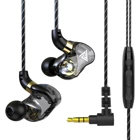 Qkz Sk7 Silikonlu Mikrofonlu Örgülü 3.5 Mm Jak Kablolu Kulaklık Siyah