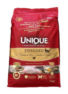 Unique Tavuk Kısırlaştırılmış Az Tahıllı Yetişkin Kuru Kedi Maması 7 kg