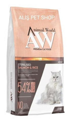 Animal World Somonlu Kısırlaştırılmış Az Tahıllı Yetişkin Kuru Kedi Maması 1.5 kg