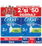 Orkid Ultra Extra Cesaret İnce 36'lı Hijyenik Ped 3 Adet