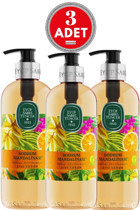 Eyüp Sabri Tuncer 1923 Bodrum Mandalinası Alkolsüz Antibakteriyel Organik Nemlendiricili Parabensiz Vegan 3'lü 500 ml Sıvı Sabun