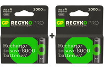 Gp Recyko Pro 2000 mAh Lityum AA / Kalem Şarjlı Pil 8'li