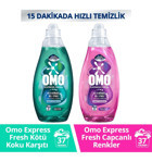 Omo Express Fresh Kötü Koku Karşıtı 1480 ml + Omo Express Fresh Capcanlı Renkler 1480 ml Sıvı Detarjan