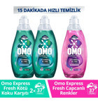 Omo Express Fresh Kötü Koku Karşıtı 2x 1480 ml + Omo Express Fresh Capcanlı Renkler 1480 ml Sıvı Detarjan