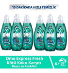 Omo Express Fresh Kötü Koku Karşıtı 37 Yıkama Beyaz Ve Renkliler Sıvı Deterjanı 6 x 1480 ml