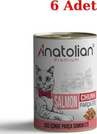 Anatolian Premium Somon Parça Etli Yaş Kedi Maması 6x400 gr
