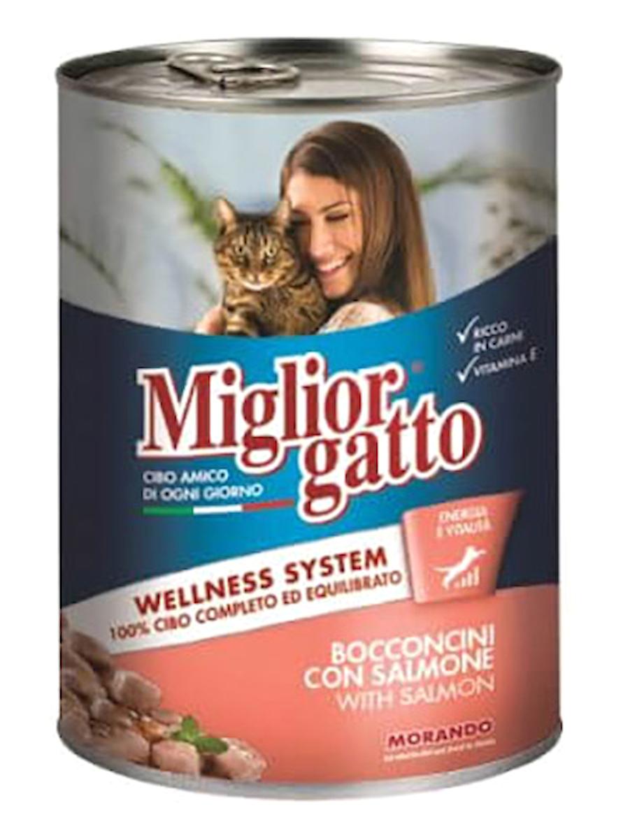 Miglior Gatto Somon Parça Etli Yaş Kedi Maması 12x405 gr