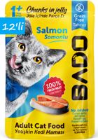 Bado Kısırlaştırılmış Somon Parça Etli Yaş Kedi Maması 12x85 gr