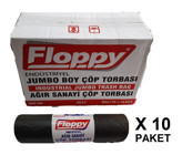 Floppy Jumbo Boy 80x110 cm Çöp Poşeti 100 Adet Siyah