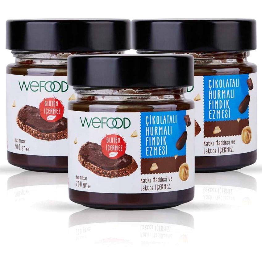 Wefood Çikolatalı-Hurmalı Fındık Ezme Krem Çikolata 3x200 gr