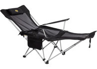 Funky Chairs Katlanır Ayak Uzatmalı Yatabilen Kolçaklı Siyah Yetişkin Kamp Sandalyesi