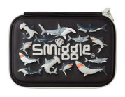 Smiggle Drift Hardtop Siyah Düz Bez Bölmeli Tek Gözlü Köpekbalığı Dikdörtgen Cüzdan Kalemlik